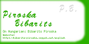 piroska bibarits business card